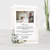 Feuilles de verdure Photo Mémorial Programmes funé (Dos)