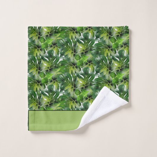 Feuilles de verdure tropicale moderne (Gant de toilette)