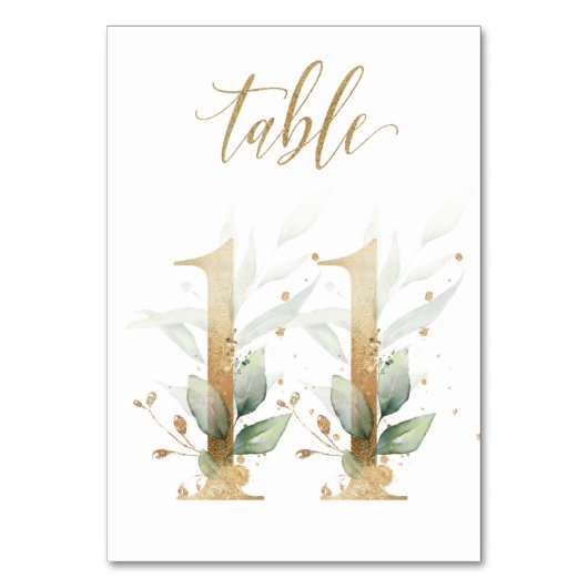 Feuilles de Vert Or Table 11, Numéro de Table (Par défaut)