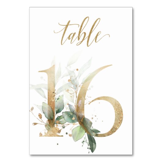 Feuilles de Vert Or Table 16, Numéro de Table (Par défaut)