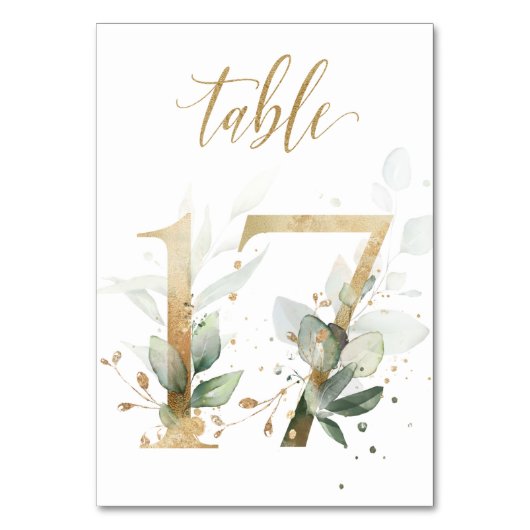 Feuilles de Vert Or Table 17, Numéro de Table (Par défaut)
