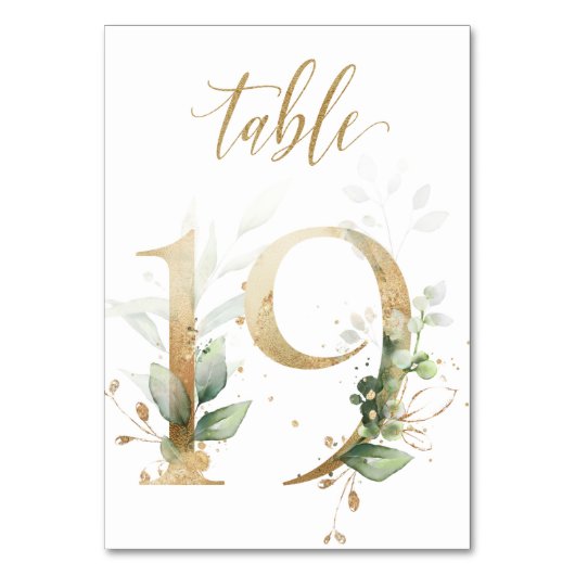 Feuilles de Vert Or Table 19, Numéro de Table (Par défaut)