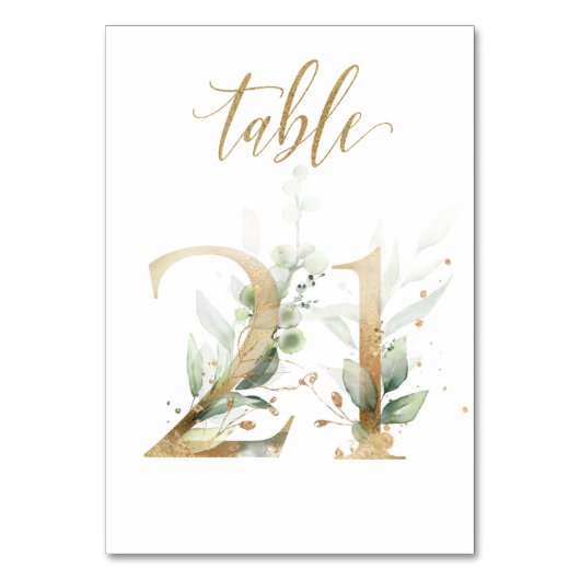 Feuilles de Vert Or Table 21, Numéro de Table (Par défaut)
