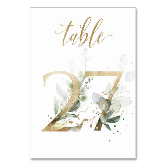Feuilles de Vert Or Table 27, Numéro de Table (Par défaut)