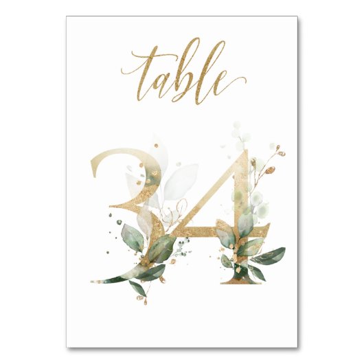 Feuilles de Vert Or Table 34, Numéro de Table (Par défaut)