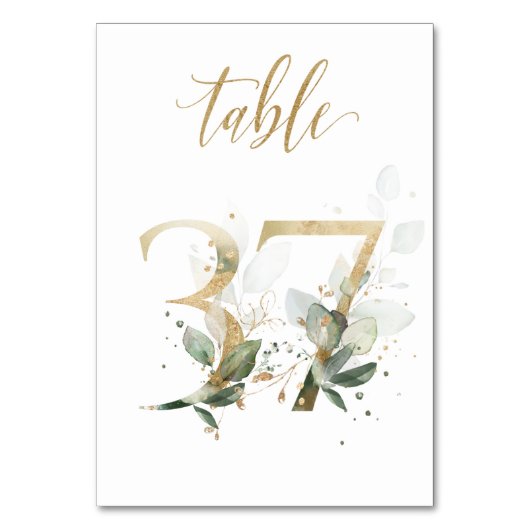 Feuilles de Vert Or Table 37, Numéro de Table (Par défaut)