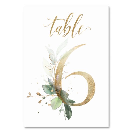 Feuilles de Vert Or Table 6, Numéro de Table (Par défaut)