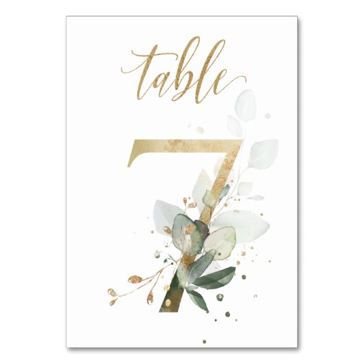 Feuilles de Vert Or Table 7, Numéro de Table (Par défaut)