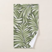 Feuilles Décoratives Dans Des Teintes Vert Argenté (Serviette à main)