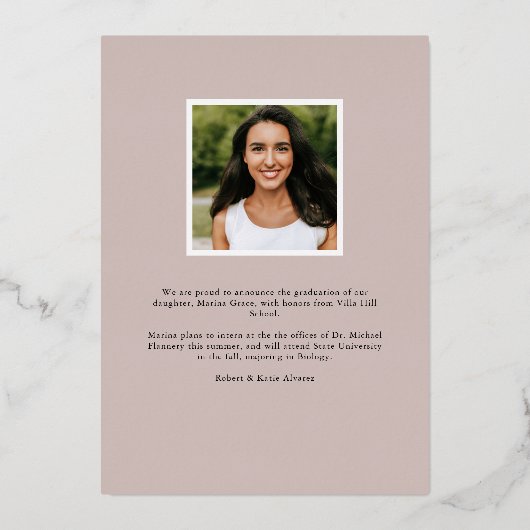 Feuilles déjoués | Faire-part d'obtention d'une li (Verso)