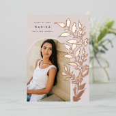 Feuilles déjoués | Faire-part d'obtention d'une li (Debout devant)