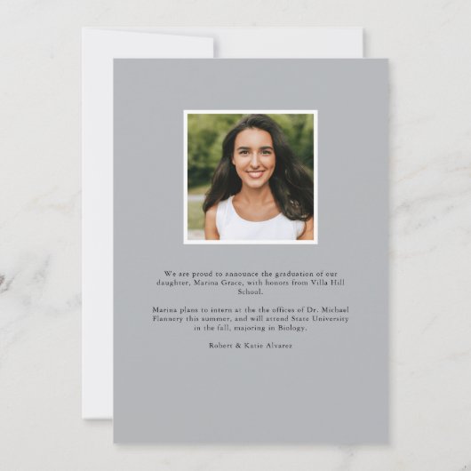 Feuilles délicats | Faire-part d'obtention d'une l (Dos)