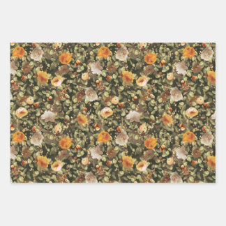 Feuilles d'emballage à motif vintage Tri-Garden Fl