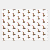 Feuilles d'emballage de Noël de chien et de faune (Devant)