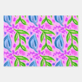 feuilles d'emballage floral style aquarelle (Devant 2)