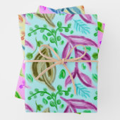 feuilles d'emballage floral style aquarelle (En situation)