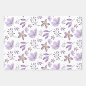 Feuilles d'emballage floral violet aquarelle (Devant 2)
