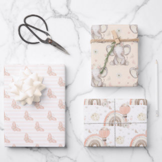 Feuilles d'emballage pour Baby Shower Fille Bébé É