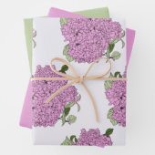 Feuilles d'emballage rose, vert et rose (En situation)