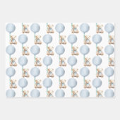 Feuilles d'enveloppement de Baby shower bleu Teddy (Devant)