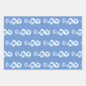 Feuilles d'enveloppement d'hippocampes bleues et b (Devant 2)