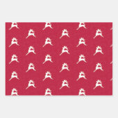 Feuilles d'enveloppement rouge et or chic Holiday (Devant)