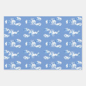 Feuilles d'enveloppes marines bleues et blanches (Devant 2)