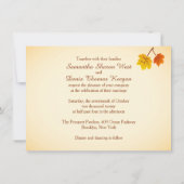 feuilles d'érable automnal, Faire-part de mariage  (Dos)