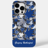 Feuilles d'érable bleues sur étui de téléphone en (Verso)