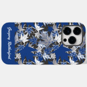 Feuilles d'érable bleues sur étui de téléphone en (Verso (horizontal))