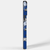 Feuilles d'érable bleues sur étui de téléphone en (Verso / Droite)