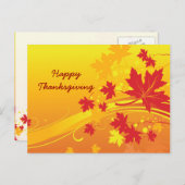 Feuilles d'érable couleurs d'automne carte postale (Devant / Derrière)