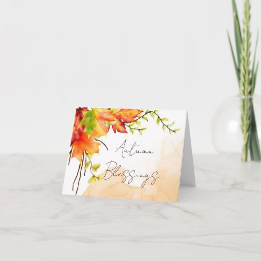 Feuilles d'érable d'automne avec carte de texte pe (Devant)