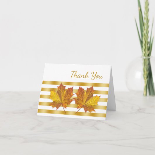 Feuilles d'érable dorées, rayures Merci (Devant)