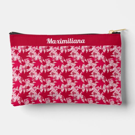 Feuilles d'érable en rose - PETITE pochette d'acce (Verso)