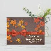 feuilles d'érable, faire-part de mariage d'automne (Debout devant)