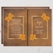 Feuilles d'érable orange sur le programme de maria (Devant / Derrière)