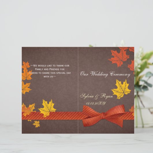 Feuilles d'érable rustique automne bi pli programm (Debout devant)