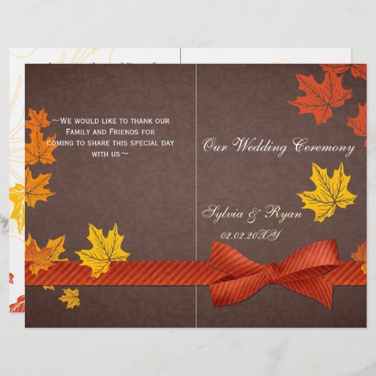 Feuilles d'érable rustique automne bi pli programm (Devant / Derrière)