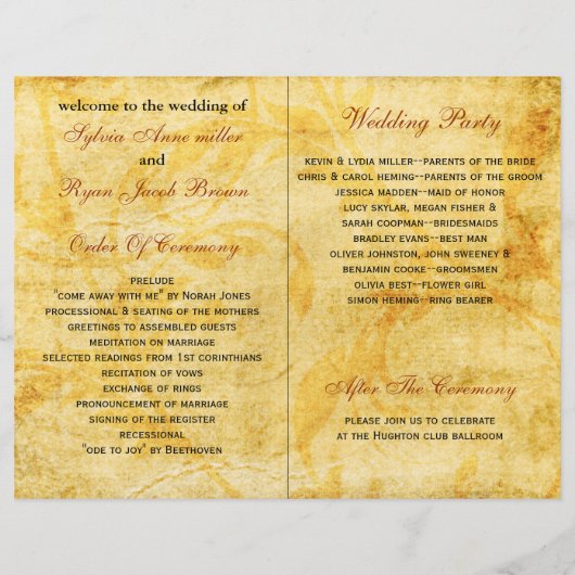 Feuilles d'érable rustique automne bi pli programm (Dos)