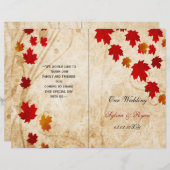 Feuilles d'érable rustique automne bi pli programm (Devant / Derrière)