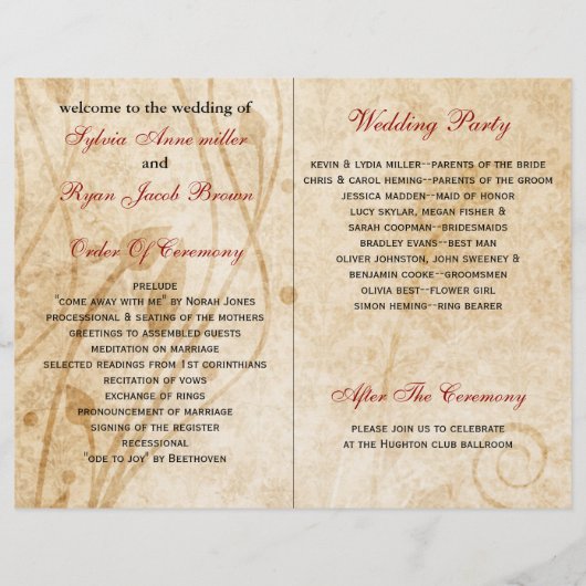 Feuilles d'érable rustique automne bi pli programm (Dos)