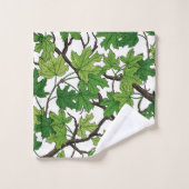 Feuilles d'érable sur fond blanc (Gant de toilette)