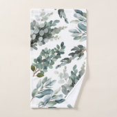 Feuilles d'eucalyptus vert rustique élégant (Serviette à main)