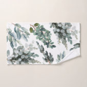 Feuilles d'eucalyptus vert rustique élégant (Serviette à main)