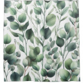 Feuilles d'Eucalyptus vert sur rideau de douche bl (Devant)