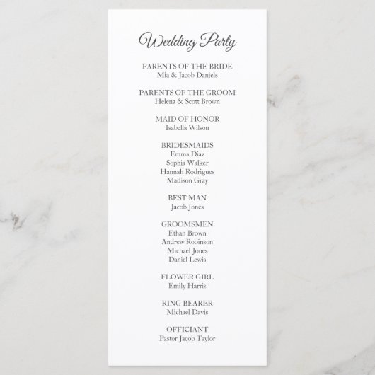 Feuilles d'eucalyptus verts. Programme de mariage (Dos)