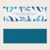 Feuilles d'indigo | Cartes de site web de mariage (Devant & derrière)