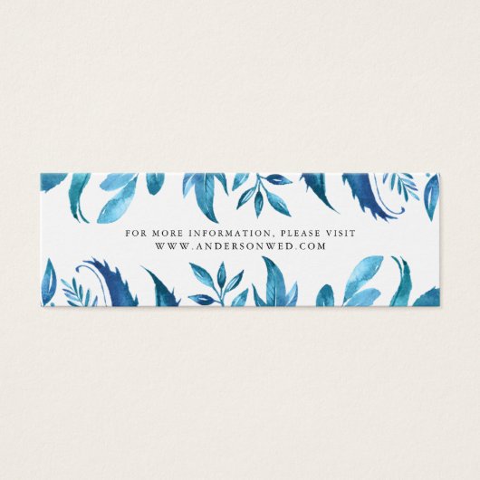 Feuilles d'indigo | Cartes de site web de mariage (Devant)