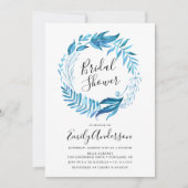 Feuilles d'indigo | Faire-part de douche de mariée (Devant)